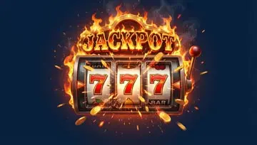Jackpot flamboyant et rouleaux de machines à sous avec le 777 