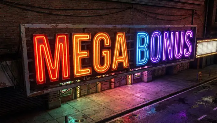 Panneau indiquant « Mega Bonus »